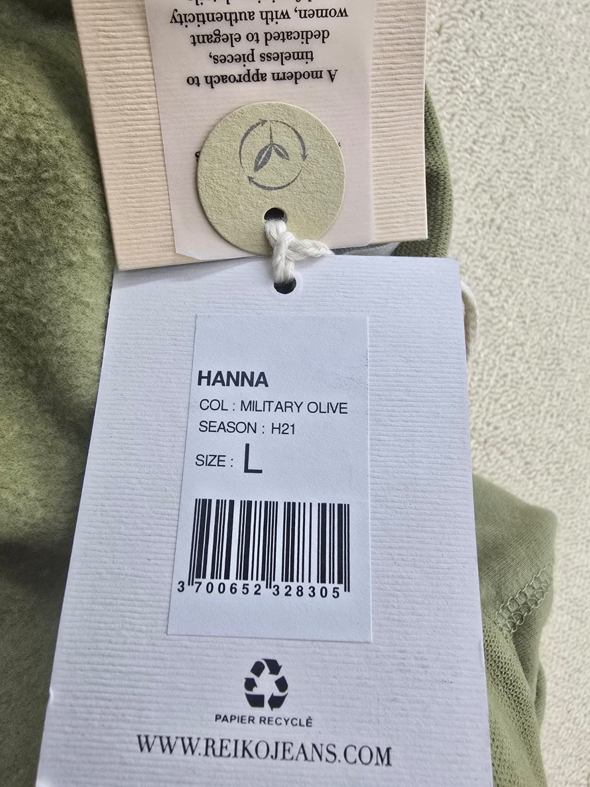 Hanna L Military Olive Pants Elastic Waist Drawstring Ribbed Cuffs Gold Piping