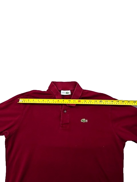 Lacoste Red Short Sleeve Polo Shirt Men's Regular Croc Logo Spain