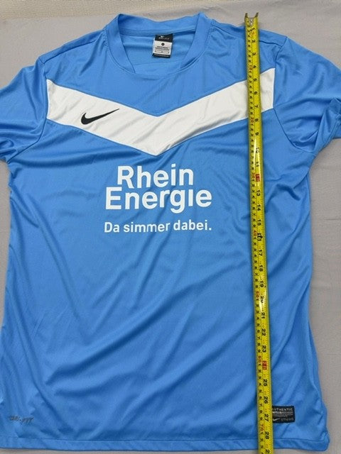 Nike RheinEnergie Blue Soccer Jersey L Dri-FIT Short Sleeve