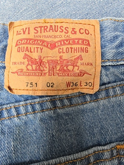 Levi's Men's Light Blue Straight Jeans W36 L30 Regular Fit Stonewash