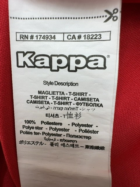 Kappa Red Large Short Sleeve Crewneck T-Shirt 100% Polyester L Unisex
