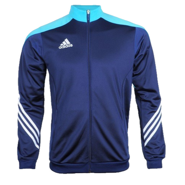 Adidas Men's Navy & Teal Track Jacket Full Zip 3-Stripe Size L
