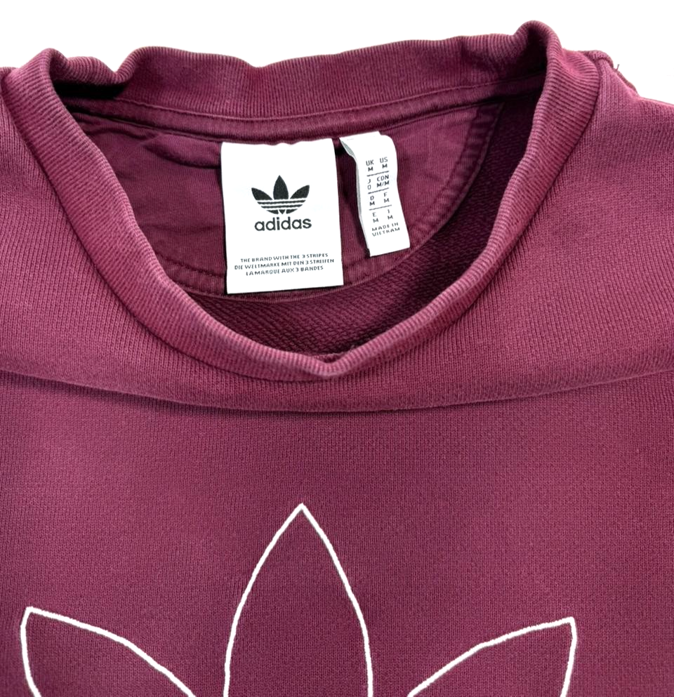 Adidas Trefoil Crew Sweatshirt In Maroon Color - M