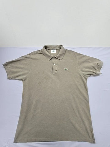 Lacoste L.12.12 Beige Men's Polo Shirt Size 4 Short Sleeve Cotton