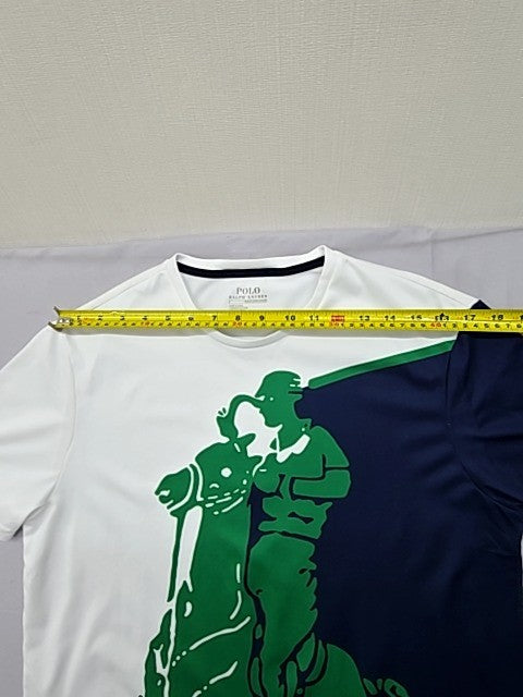 Polo Ralph Lauren Performance T-Shirt Men M White Navy Crewneck