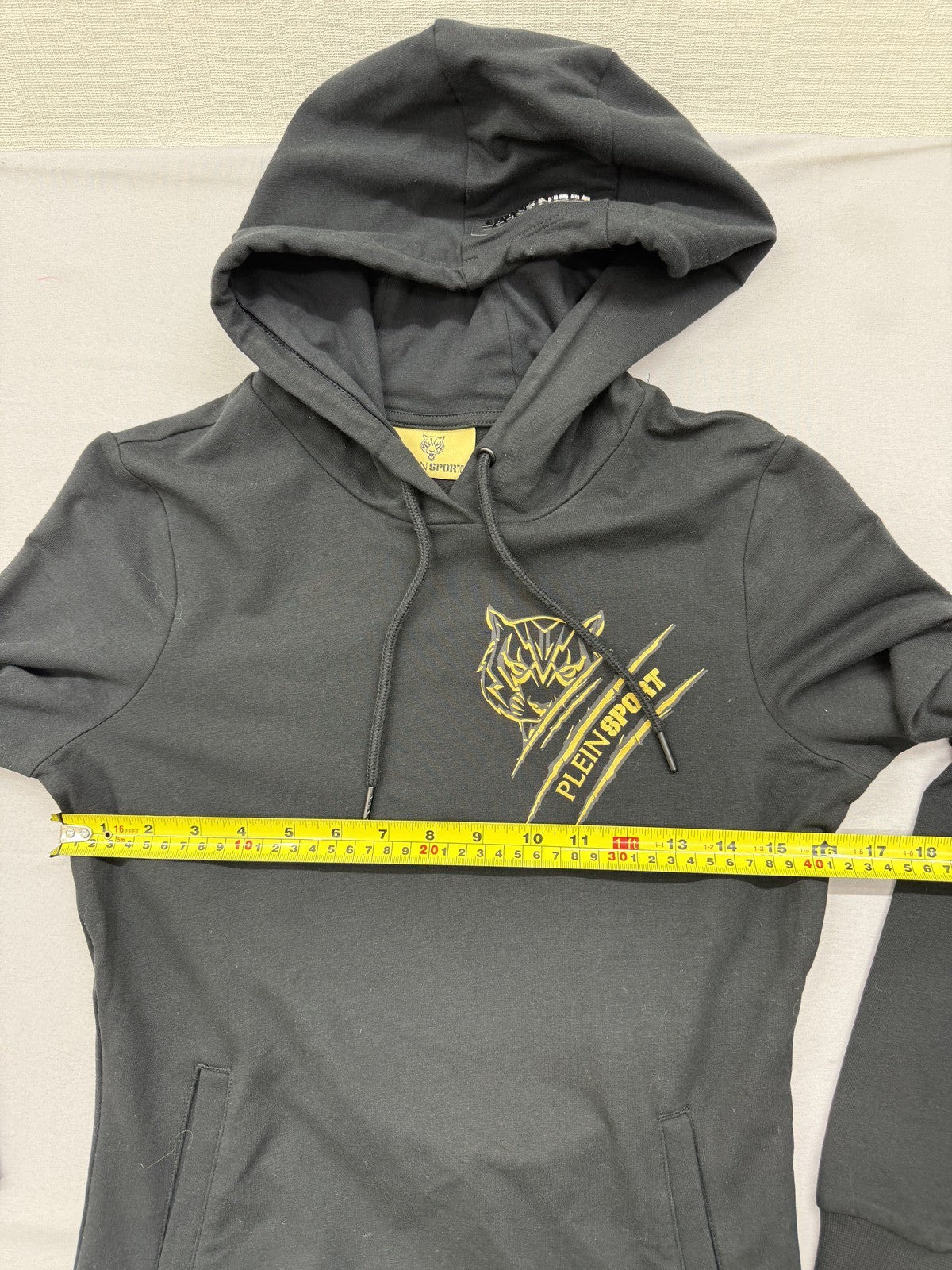 Plein Sport Black Hoodie Men's Size S Logo Print Cotton