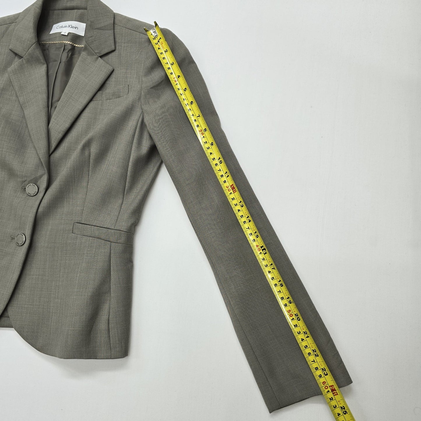 Calvin Klein Women Gray Blazer size 2 product image 8