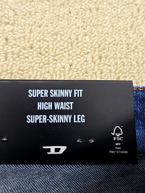 Diesel 1984 Slandy High W26 Super Skinny High Waist Medium Blue