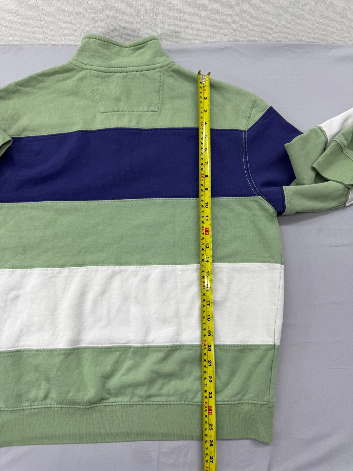Chaps Men's Green Multi Stripe Full Zip Fleece Hoodie XL