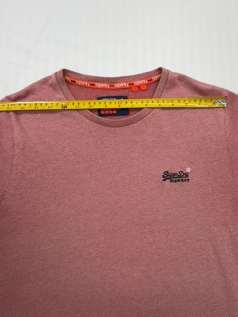 Superdry Women's Burgundy Marl Embroidered Logo T-Shirt Size L