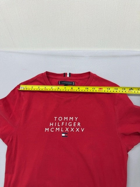 Tommy Hilfiger Men's Red S Short Sleeve Organic Cotton Crewneck T-Shirt