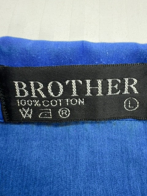 Brother Men's Blue Gothic Y2K Dragon Graphic Shirt Size L Vintage