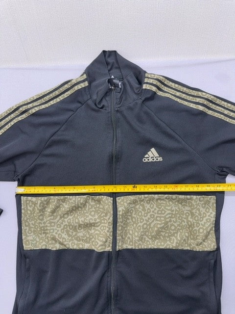 Adidas Primegreen Black Track Jacket XL Gold Print Zipper Long Sleeve