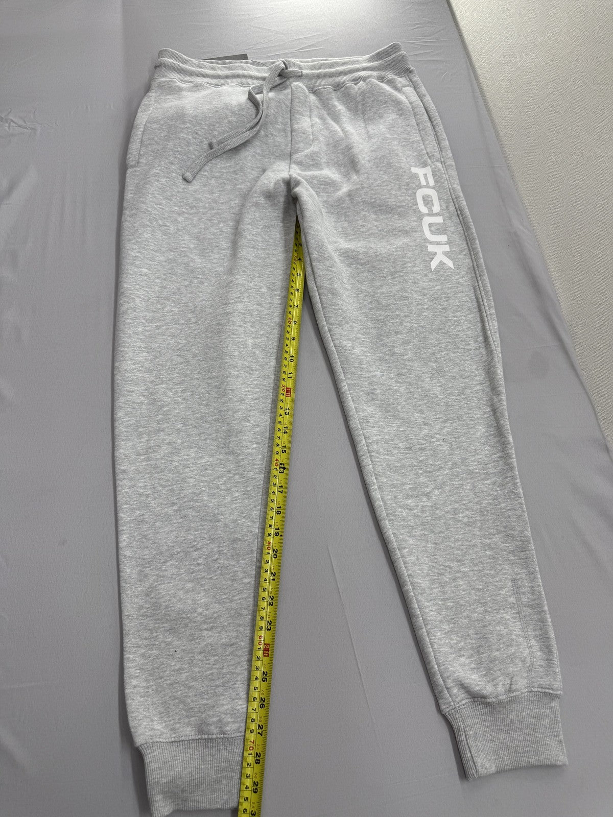 French Connection FCUK Grey Activewear Sweatpants Men L Relaxed Tapered