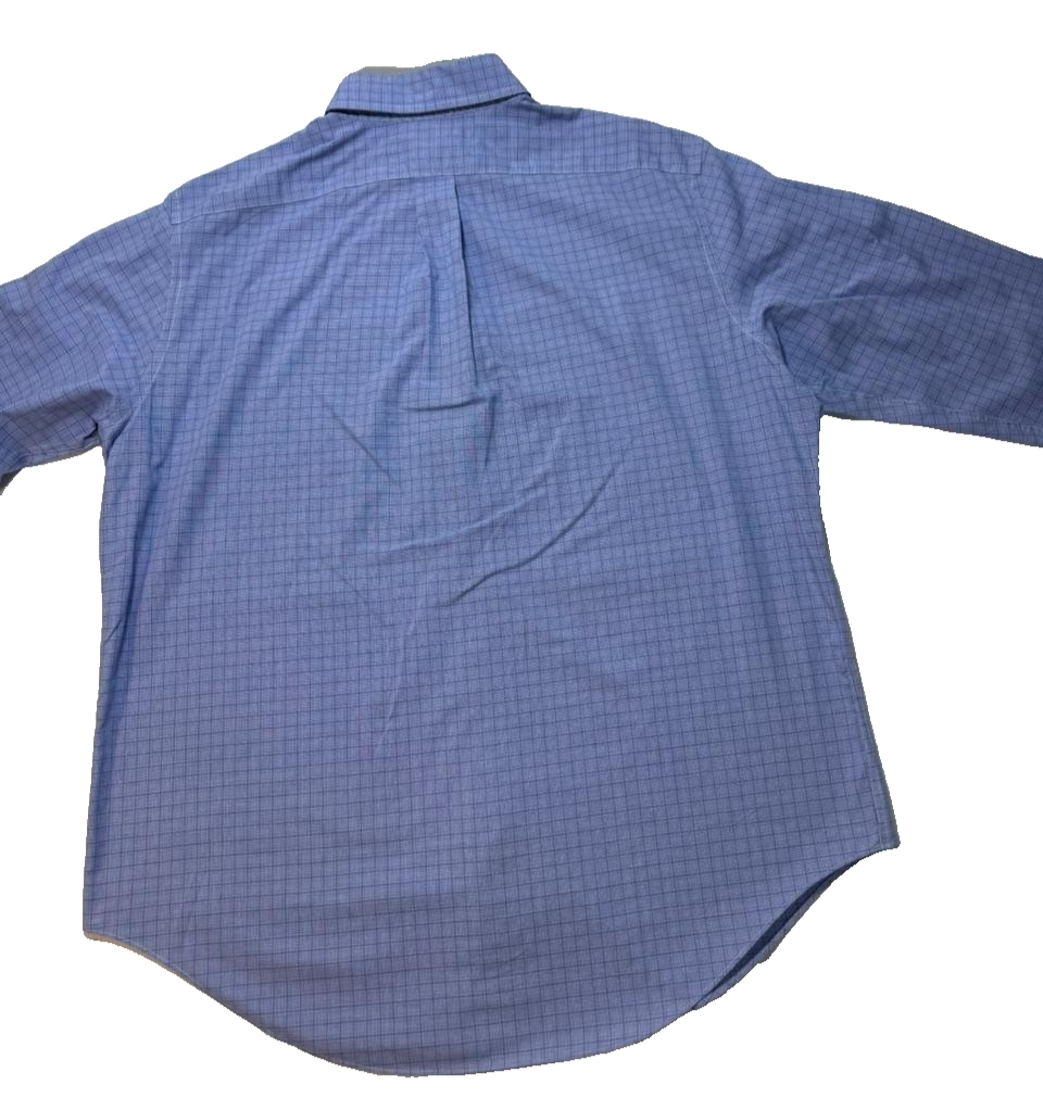Lauren Ralph Lauren Men�S Button Down Shirt Blue Check Non Iron Size 16.5 / L