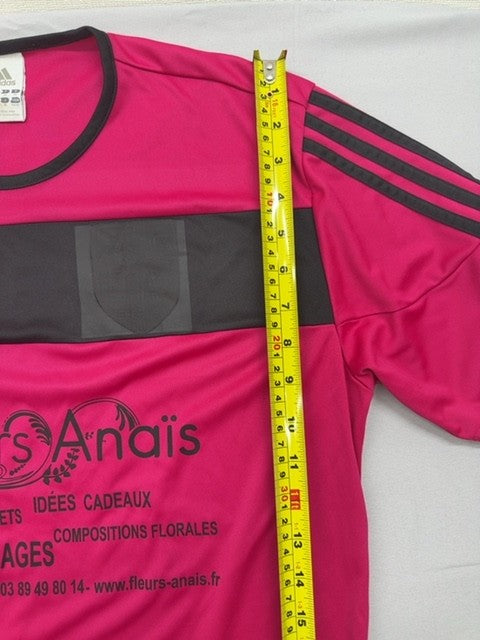 Adidas Pink Soccer Jersey Striped Short Sleeve M