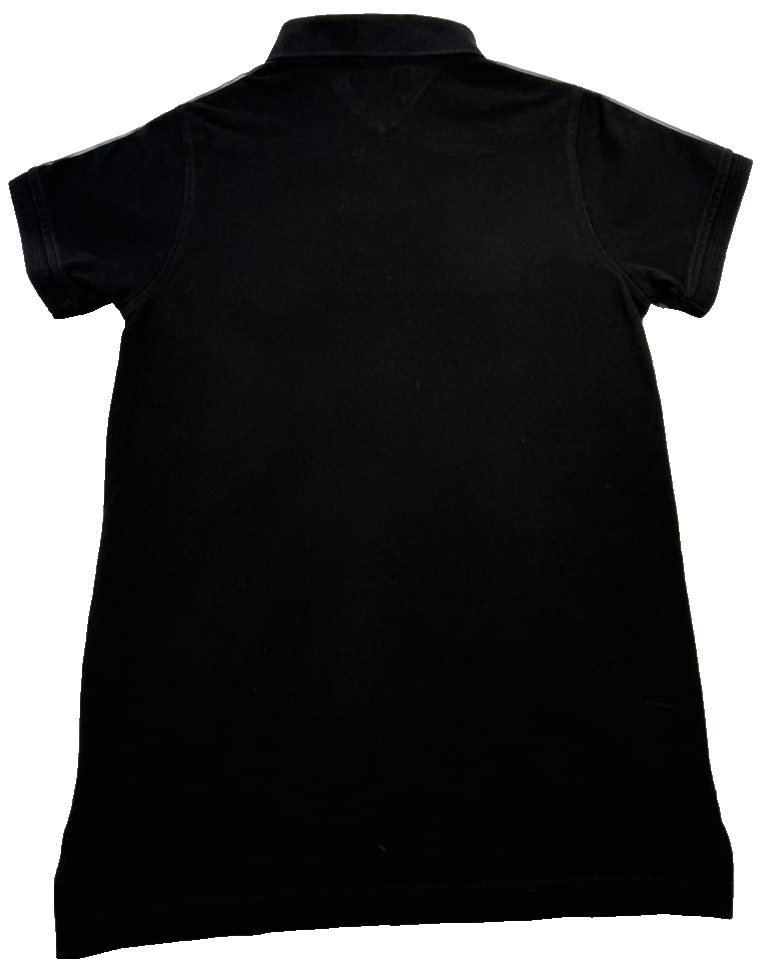 Tommy Hilfiger Regular Fit Signature Collar Polo Shirt In Black - Size S