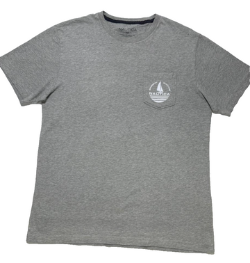 Nautica Men's Medium Grey Short Sleeve Graphic Tee T-Shirt Seaworthy Outfitters