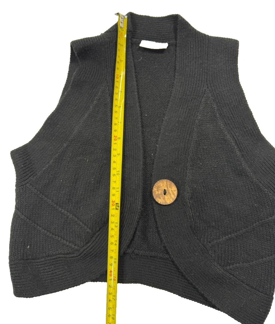 Atmosphere Black Knitted Cropped Waistcoat Vest Women's - Size 12-14