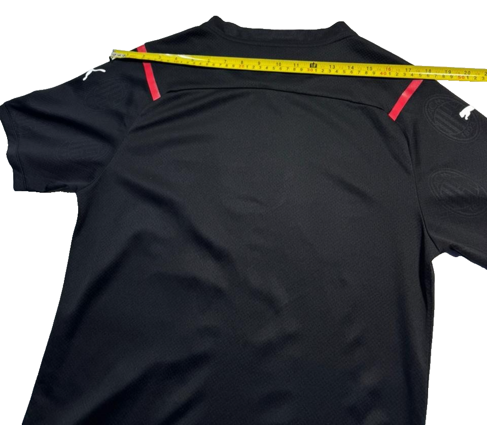 Puma Ac Milan Third Jersey In Black With Red Accents - Size S