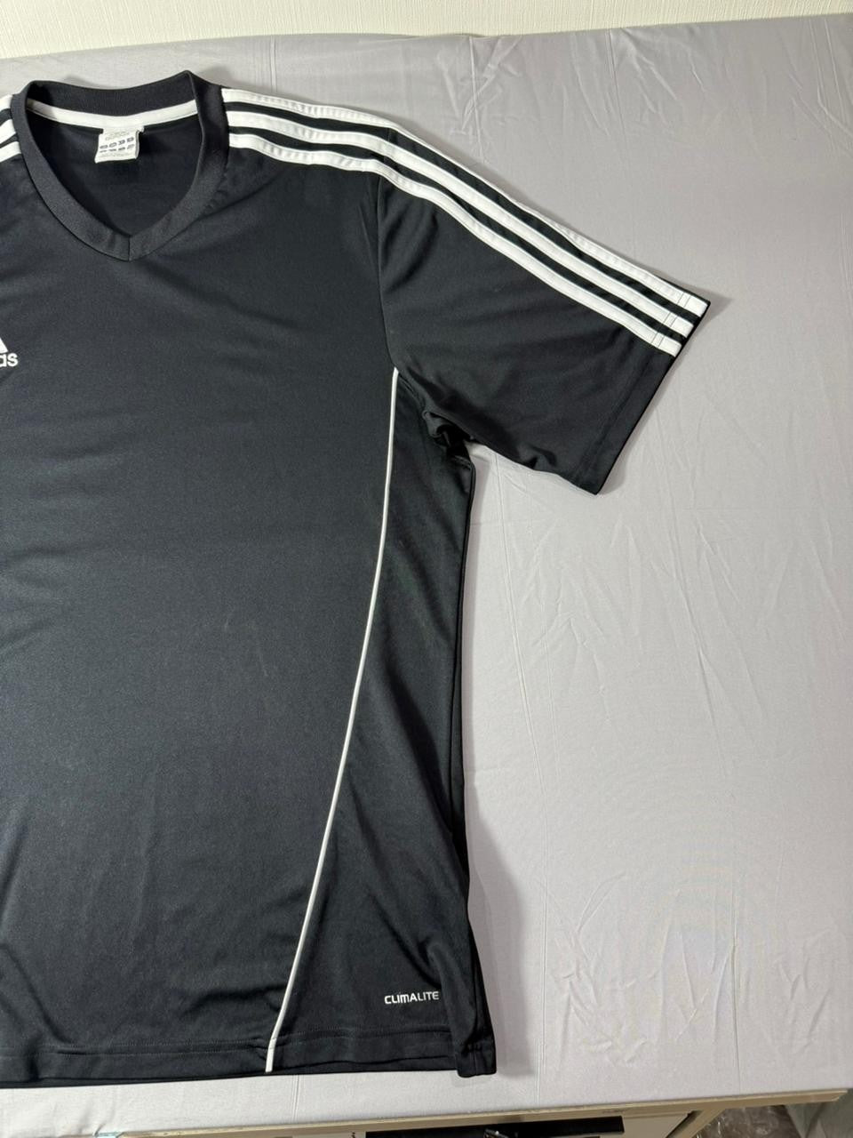 Adidas Men's Black Climalite Soccer Jersey Short Sleeve V-Neck Size M