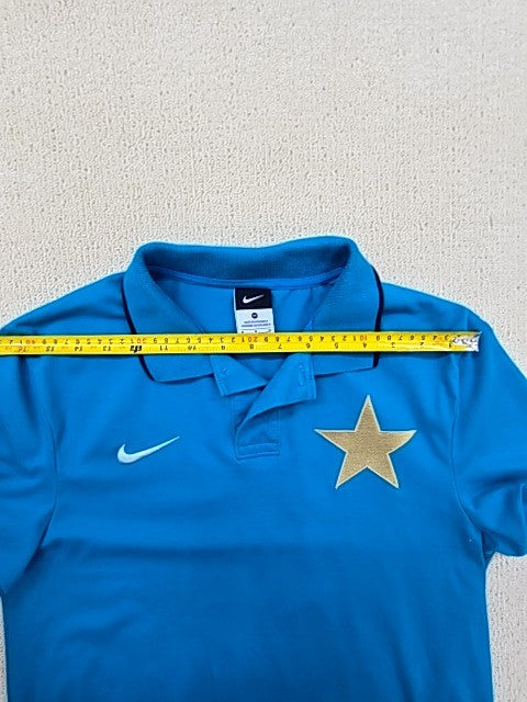 Nike Blue Polo Shirt Men's M Short Sleeve Button Solid Collar