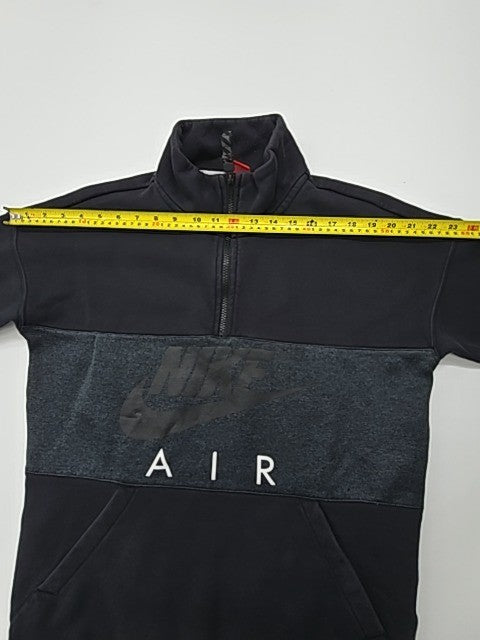 Nike Boys Black Quarter Zip Hoodie Size S Nike Air Logo Graphic Athletic