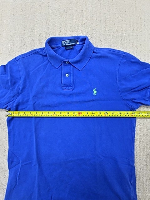 Polo Ralph Lauren Blue Slim Fit L Short Sleeve Cotton Polo Pony Logo