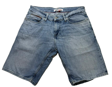 Mens Vintage Tommy Jeans Denim Shorts - W30 Light Blue Distressed Jorts