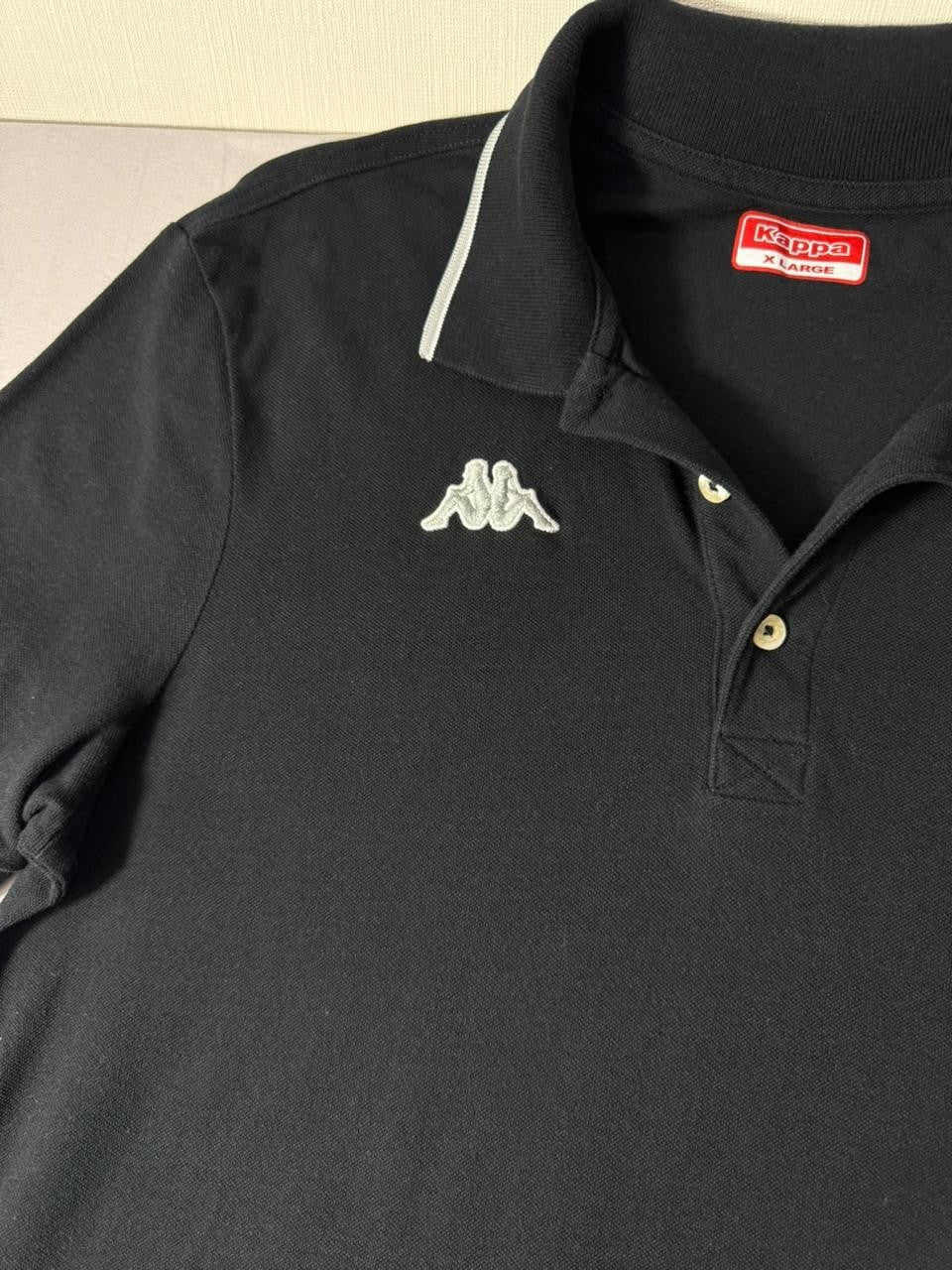 Kappa Black Polo Shirt Men's XL Short Sleeve Logo Casual Top