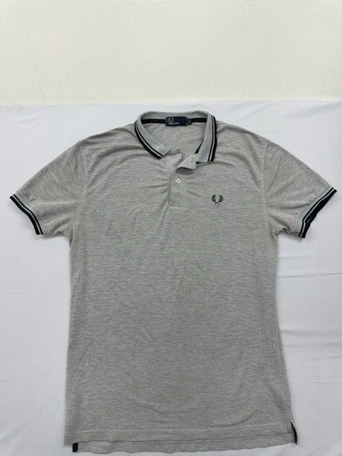 Fred Perry Men's Gray Polo Shirt – Size M, Short Sleeve, Cotton