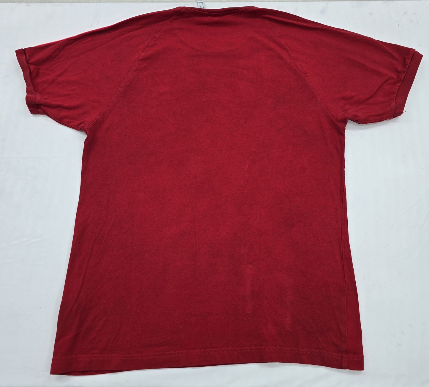 Adidas Originals Men's Burgundy Striped T-Shirt L Three Stripes Trefoil