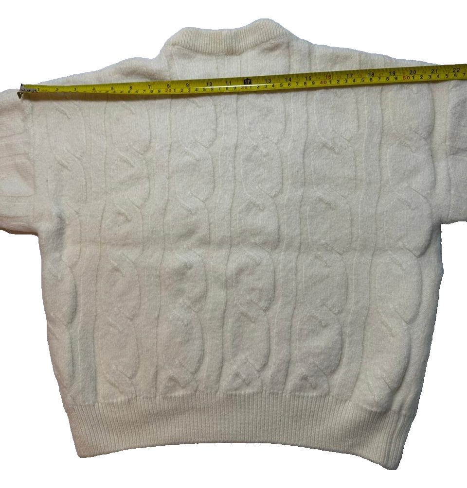 Ferrari Cable Knit Sweater Cream Wool Embroidered Logo Unisex | M
