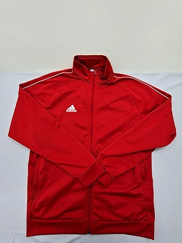 Adidas Men's Red Track Jacket XL Polyester Zip 3-Stripes Athletic