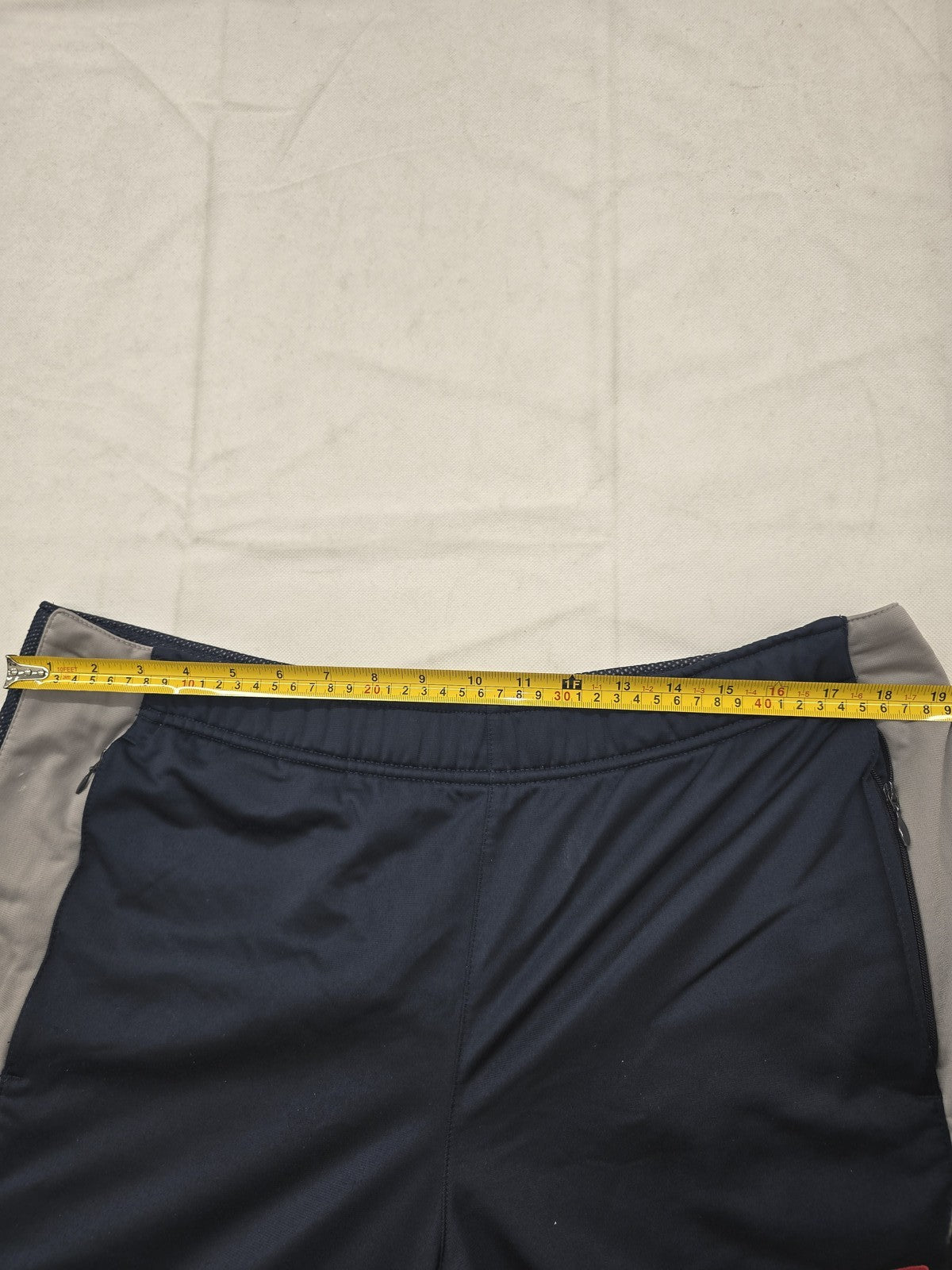 Nike Men's L Navy/Grey Striped Tapered Track Pants Drawstring