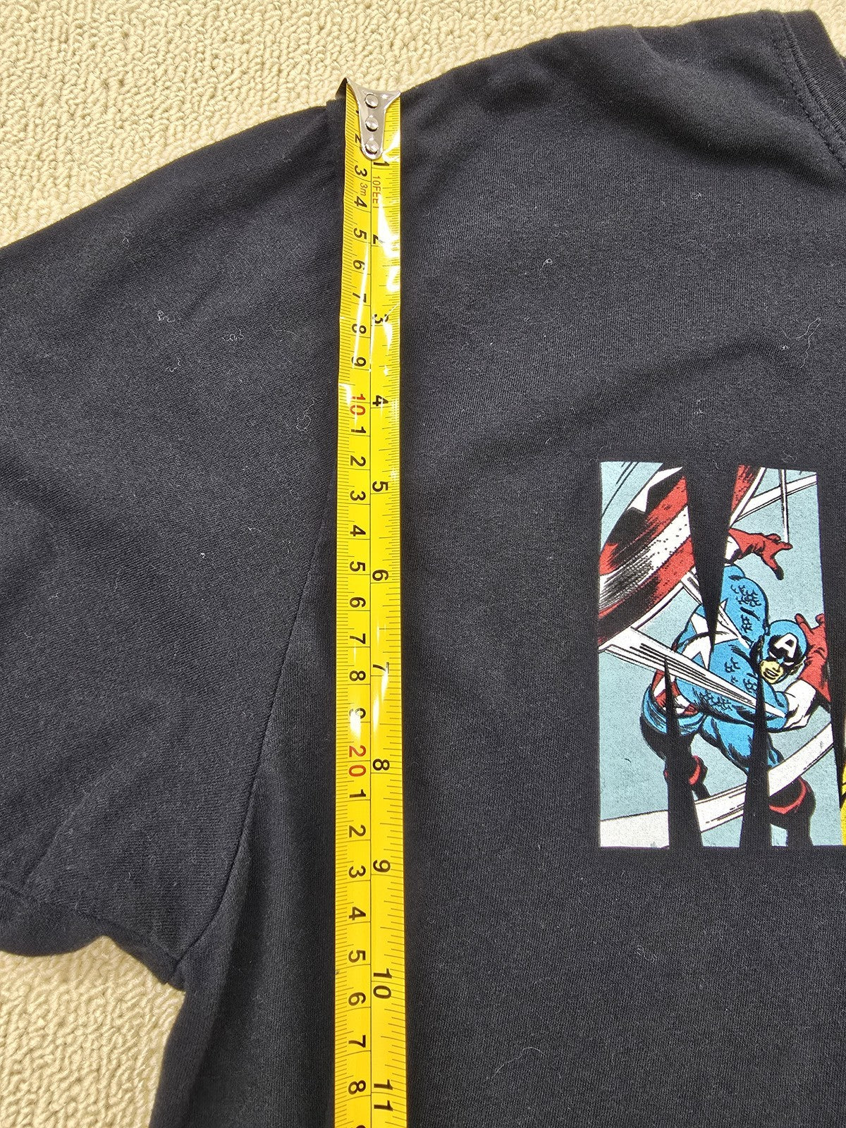Marvel Black Graphic Crewneck T-Shirt X-Large Men's 100% Cotton
