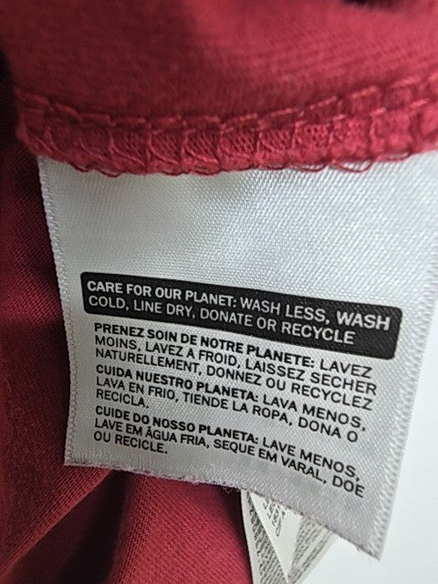 Levi's Men Red Crew Neck T-Shirt Size L Lightweight Ribbed Cotton Jersey