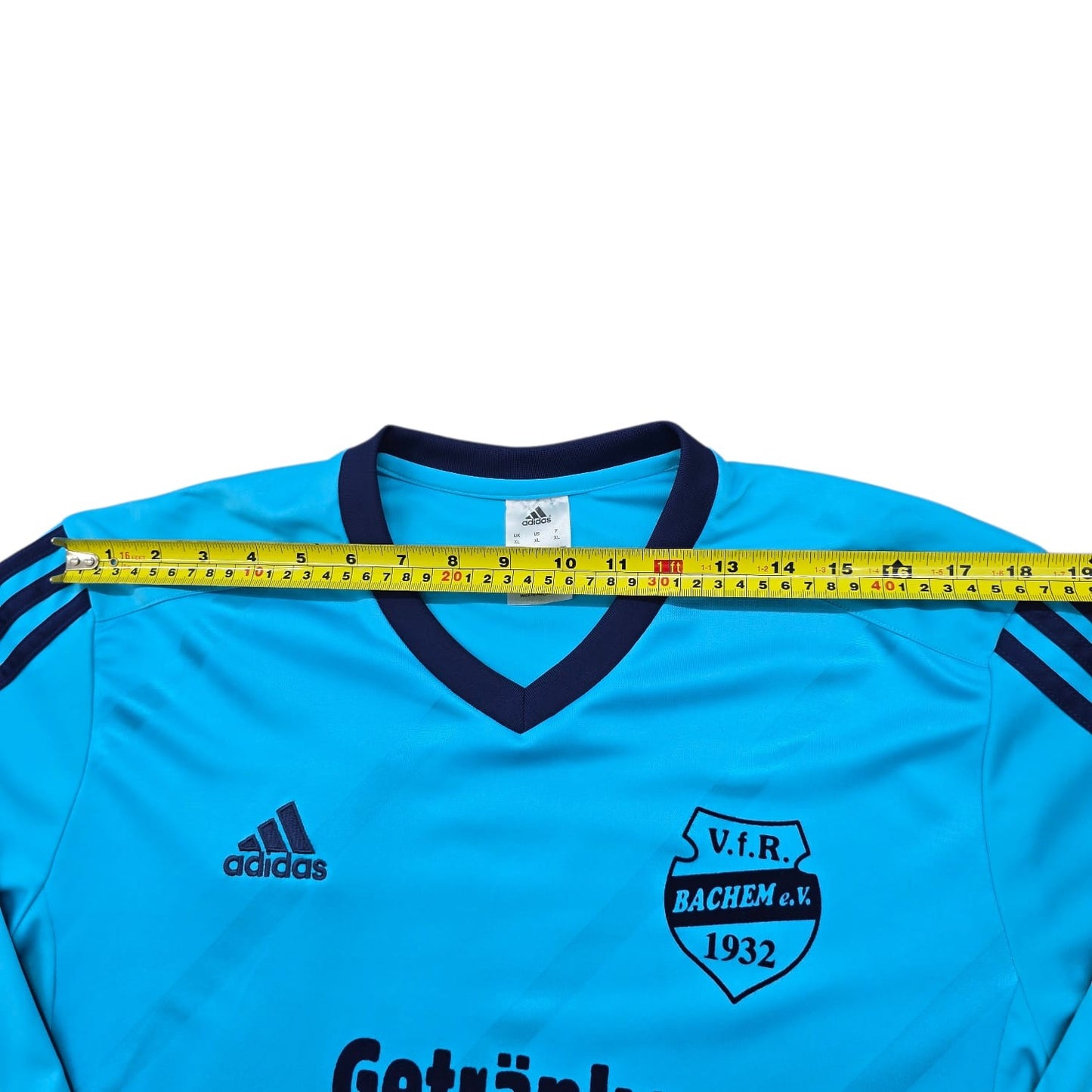 Vintage Adidas XL Blue Striped Soccer Jersey V.F.R. Bachem 1932
