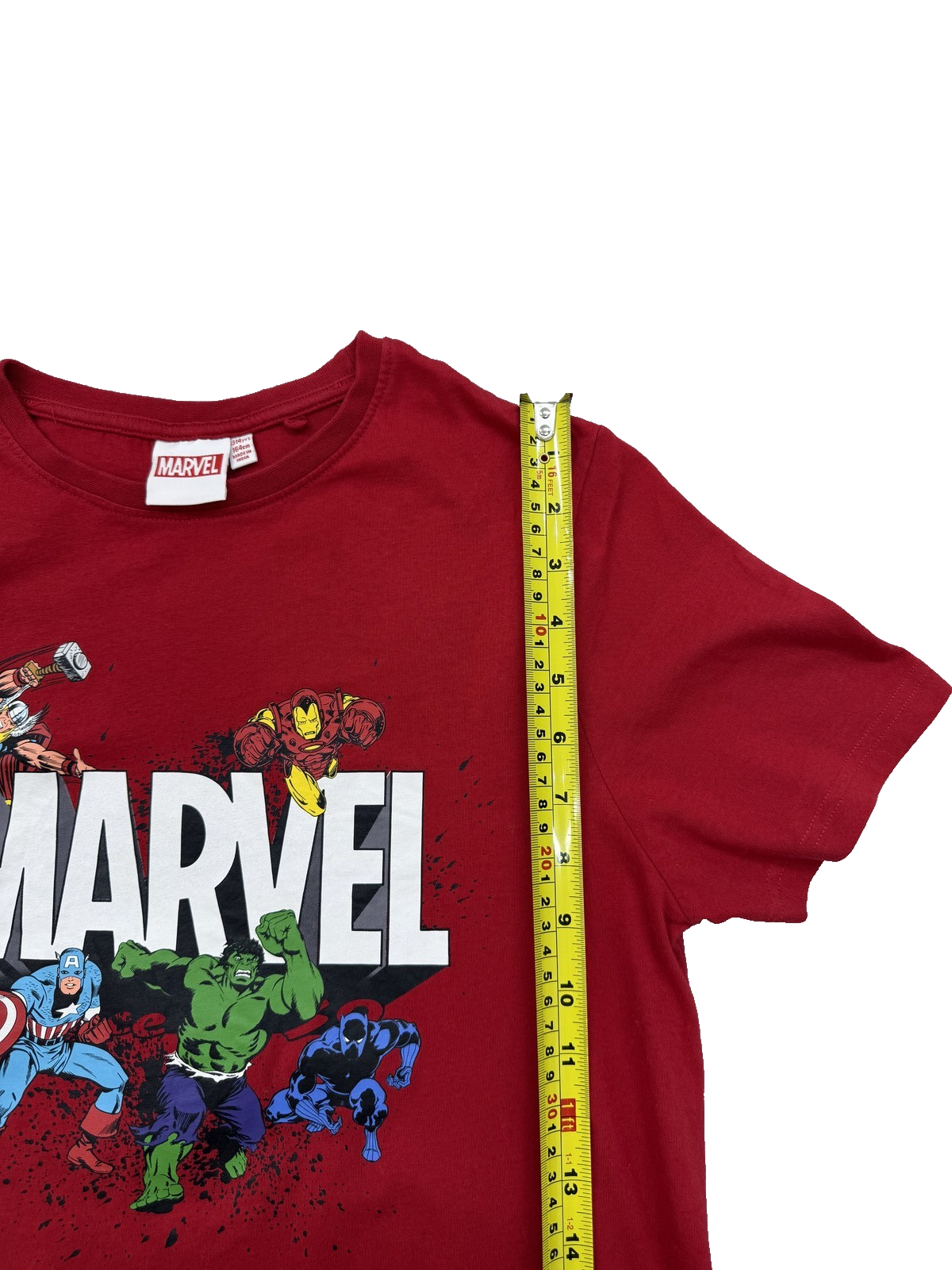 Marvel Avengers Kids T-Shirt Captain America Hulk Iron Man Thor Red