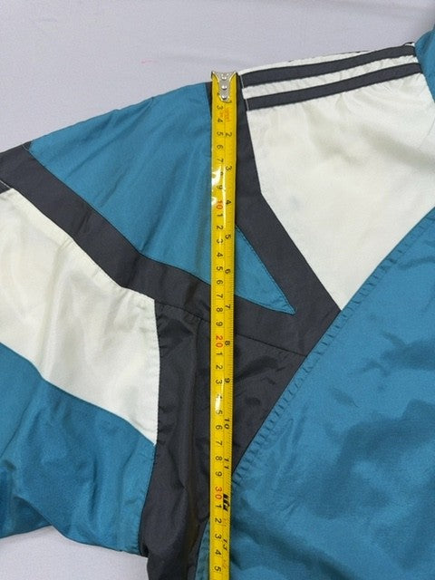 Adidas Men's Teal Striped Track Jacket Size S Vintage Retro