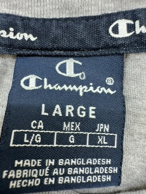 Champion Men's Light Gray Heather Script Logo T-Shirt Large