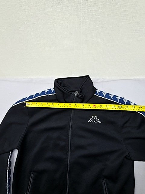Kappa Men's Black Stripe Track Jacket M Polyester Zipper Med