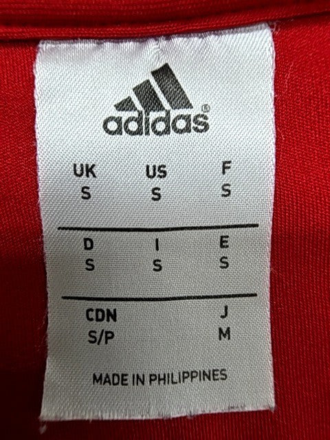 Adidas Red Soccer Jersey V-Neck Short Sleeve Unisex S RN83387
