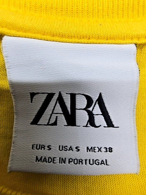 Zara Men's Yellow Graphic Print T-Shirt S Short Sleeve Portugal
