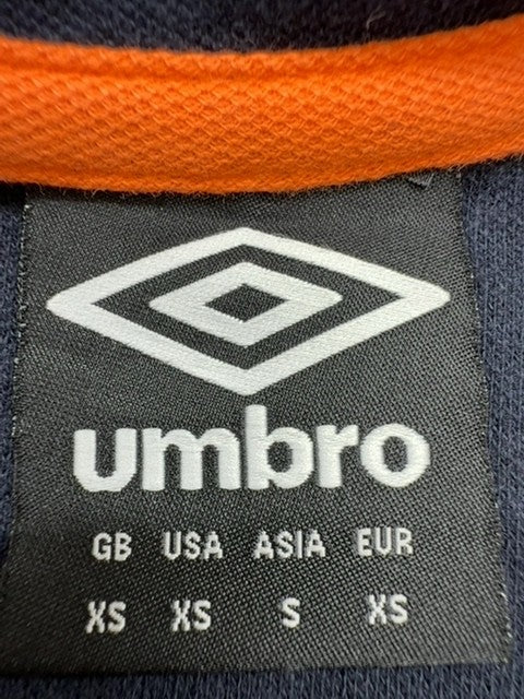 Umbro Men's Navy Blue Striped Polo Shirt Size S Cotton