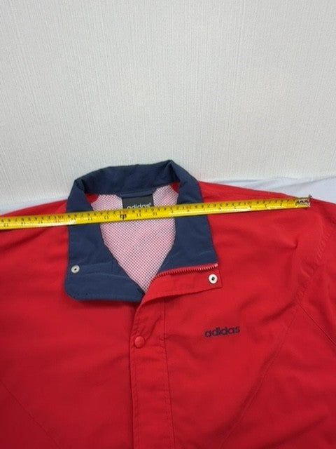Adidas Men's Red Windbreaker Activewear Jacket Size M Nylon Zipper