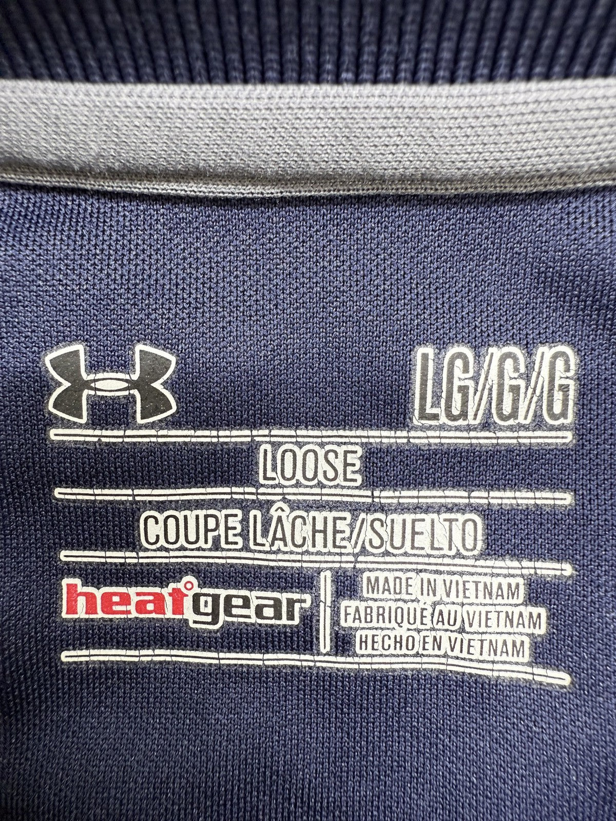 Under Armour HeatGear Golf Polo Shirt Men's Large Navy Striped