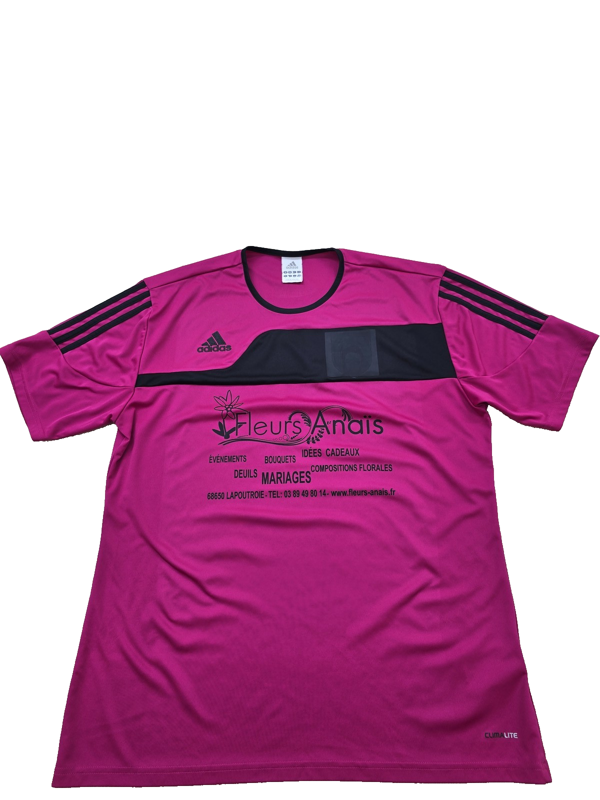 Adidas Men's Magenta Sports Jersey L Short Sleeve Stripes