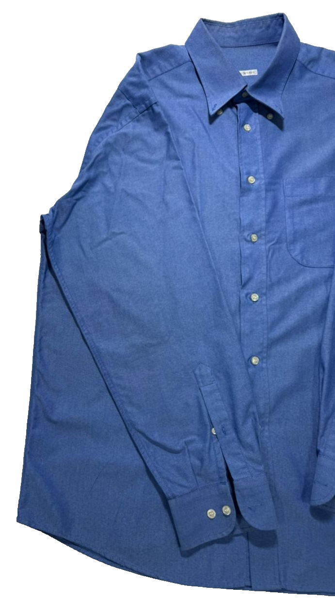 Men's Blue Oxford Weave Button-Up Dress Shirt - Size XL
