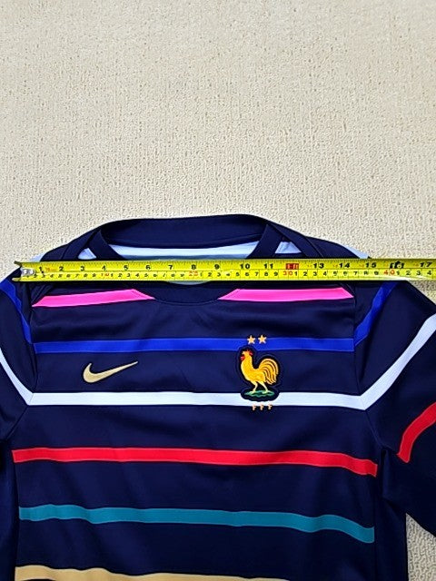 Nike Men's France Soccer Jersey Short Sleeve Multicolor Stripe S